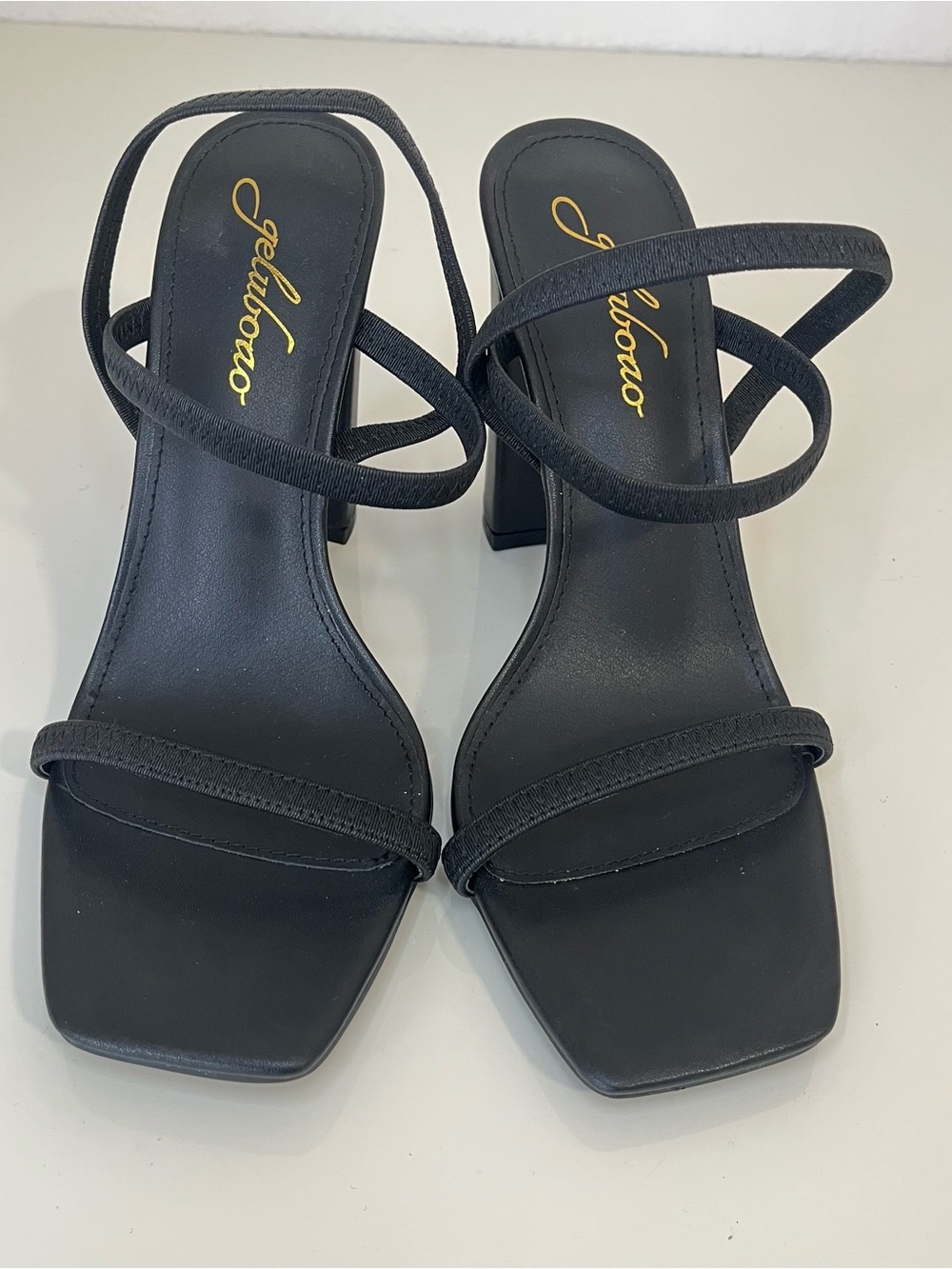 Black Strappy Block Heel Sandals